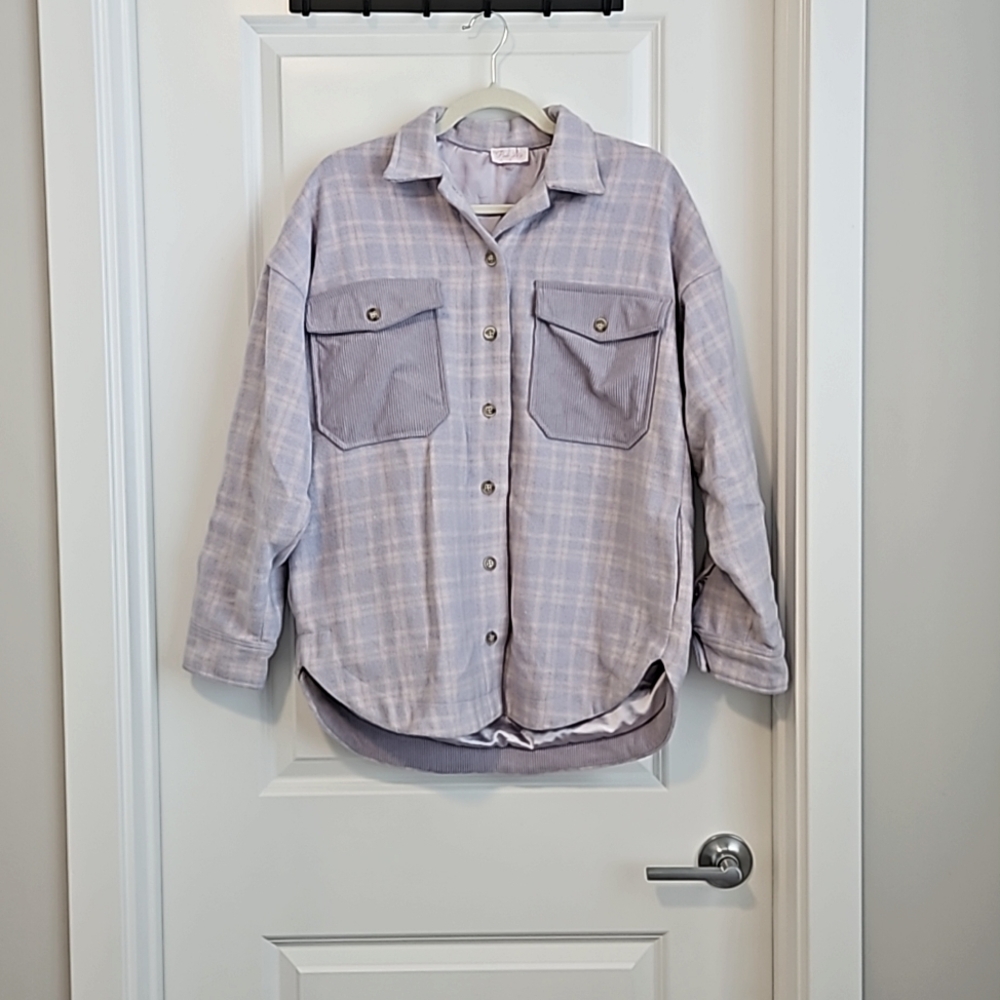 Pink Lily Oversized Flannel Jacket